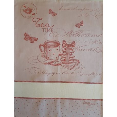Graziano hímezhető konyharuha - Tea idő piros - CU4585