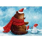 CDA Diamond Mosaic készlet - Mackó és nyuszi a hóesésben - DE7142