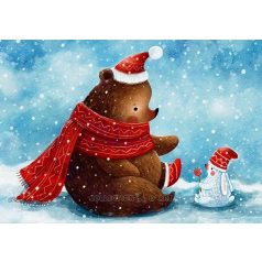   CDA Diamond Mosaic készlet - Mackó és nyuszi a hóesésben - DE7142