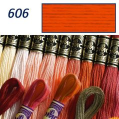DMC 606 - mouliné - pamut osztott hímzőfonal