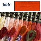 DMC 666 - mouliné - pamut osztott hímzőfonal