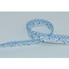 Kettévasalt ferdepánt buborékos mintával és csipkével - kék