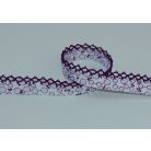 Kettévasalt ferdepánt buborékos mintával és csipkével - lila