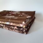 Pamutvászon textilcsomag - Romantikus virágok - barna árnyalatok