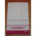 Hímezhető frotír kéztörlő - Virágos piros - 40 x 70 cm