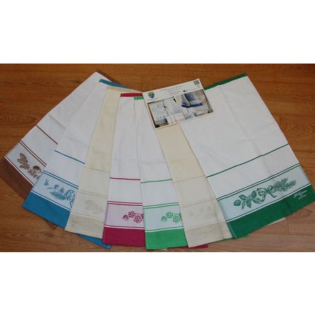 Hímezhető frotír kéztörlő - Virágos piros - 40 x 70 cm