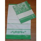 Hímezhető frotír kéztörlő - Virágos zöld - 40 x 70 cm