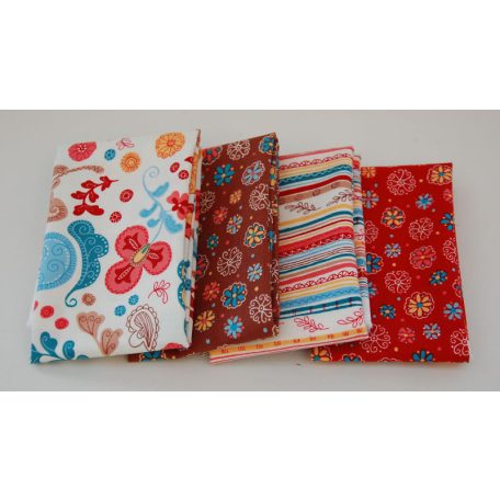 Pamutvászon - textilcsomag - Retro minták