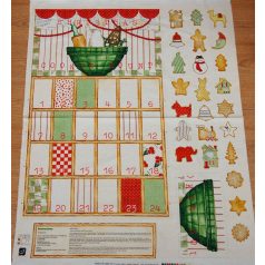 Pamutvászon - adventi panel - Mézeskalács kalendárium