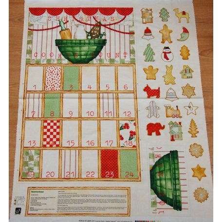 Pamutvászon - adventi panel - Mézeskalács kalendárium
