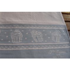   Hímezhető frottír kéztörlő - Muffinos-kék 40x70 cm - Graziano