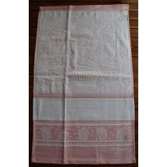   Hímezhető frottír kéztörlő - Muffinos-rózsaszín 40 x 70 cm - Graziano