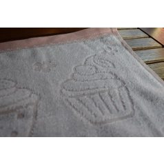   Hímezhető frottír kéztörlő - Muffinos-rózsaszín 40 x 70 cm - Graziano