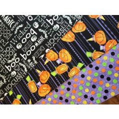   Pamutvászon - textilcsomag - Vidám őszi anyagokkal Happy Halloween!