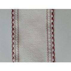   Zweigart hímővászon szalag drótos, és mintás széllel- Ecru rózsaszín