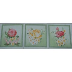 Foltvarrás panel nagy virágok - piros