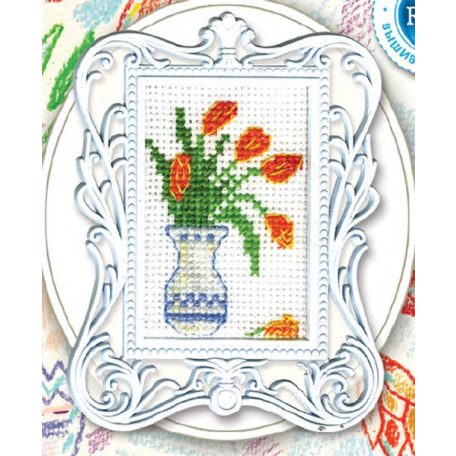 Tulipánok – RTO keresztszemes készlet kerettel – FA011 – 3,5×5,5 cm