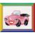 Riolis keresztszemes készlet - Rózsaszín autó - HB-108