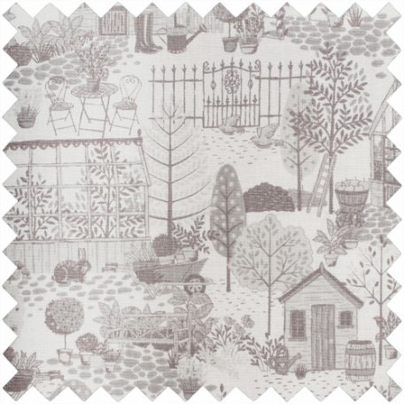 Hobby Gift kézimunka kosár - Szürke, kerti mintával - HGLO-596