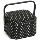 Hobby Gift kézimunka kosár - Fekete alapon fehér csillagok - MRCOT-576