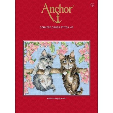 Anchor keresztszemes  készlet - Lazuló macskák - PCE0503