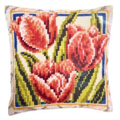   Vervaco keresztszemes párna előlap - Tulipánok - PN-0001125