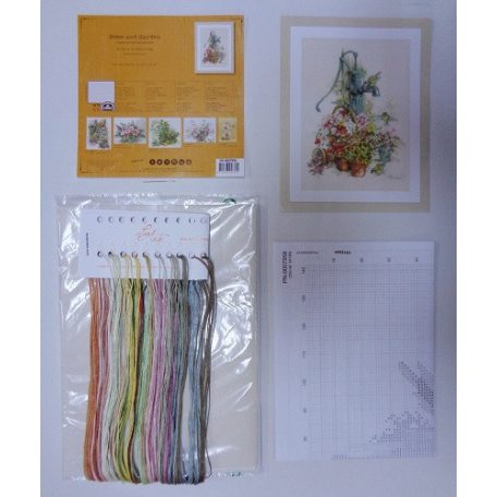 Lanarte keresztszemes készlet - Kerti kút madarakkal - PN-0007958
