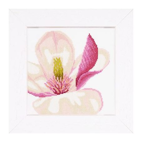 Magnolia virág - keresztszemes készlet - 20x20 cm - Lanarte PN-0008163
