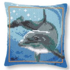 Keresztszemes párna Delfin előnyomott mintával PN-0021528