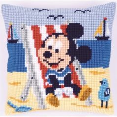 Vervaco keresztszemes párna - PN-0143935 -Mickey a strandon