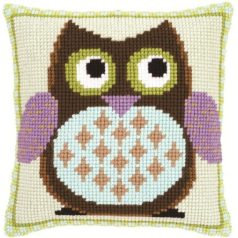   Keresztszemes párna – Kék hasú bagoly – 40×40 cm -PN-0147157