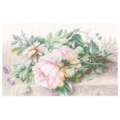 Pasztel virágcsokor – keresztszemes készlet - Lanarte PN-0147588 - 39 x 26 cm