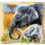 Suba párna - Elefántok - előnyomott mintával - 40x40cm - PN-0147955
