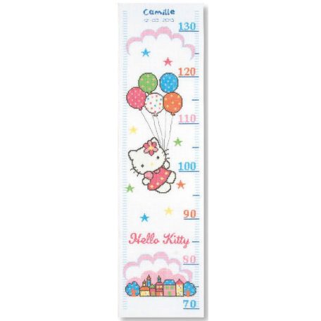 Vervaco magasságmérő keresztszemes - Hello Kitty - PN-0148210 - 18x70cm