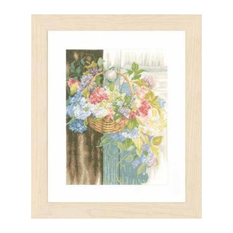 Egy kosár virág - Home & Garden - keresztszemes készlet - 29x38 cm - Lanarte PN-0154331