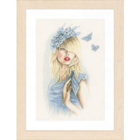 Lanarte keresztszemes készlet - Kék pillangók - PN-0155691