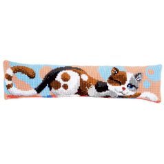 Keresztszemes hosszú párna PN-0156019 - Foltos cica