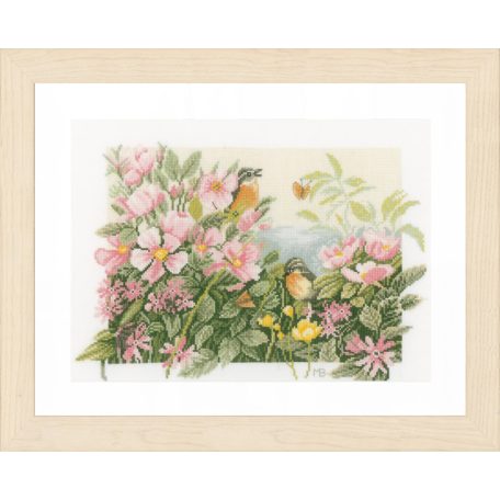 Madarak és rózsák – keresztszemes készlet - Lanarte PN-0157494 - 37 x 25 cm