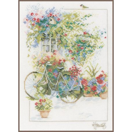 Lanarte keresztszemes készlet - Virágok és bicikli - PN-0168447