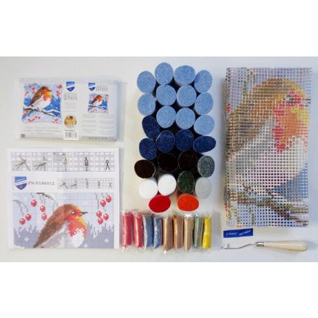 Vervaco suba párna előlap készlet - Vörösbegy hóesésben - PN-0186012