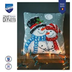   Vervaco keresztszemes párna előlap - Hóemberek - PN-0190826
