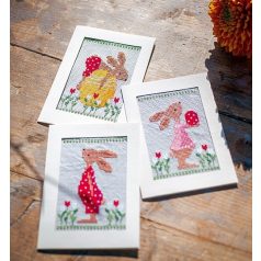   Vervaco keresztszemes képeslap készlet - Nyuszik - 3db - PN-0196171