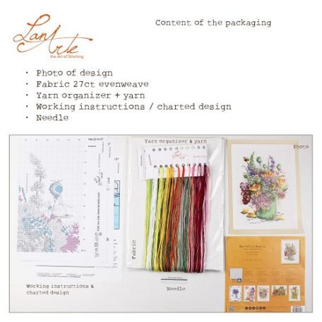 Lanarte keresztszemes készlet - Virágcsokor - PN-0214127