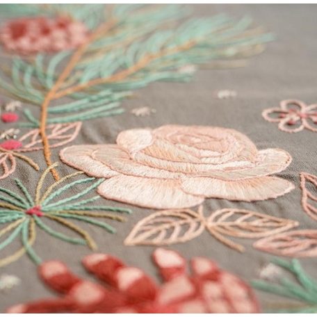 Vervaco előnyomott len futó - karácsonyi rózsák - PN-0216932