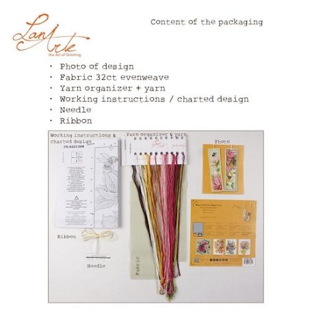 Lanarte keresztszemes könyvjelző készlet - Dáliák - PN-0021308