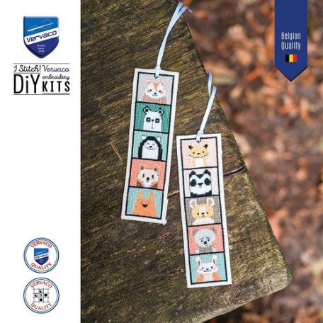 Vervaco keresztszemes könyvjelző készlet - Állatfejek - PN-0229818