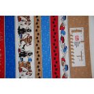 Pamutvászon - 202 - Kutyusok szép sorban - apró mintás 110 cm széles - 10 cm