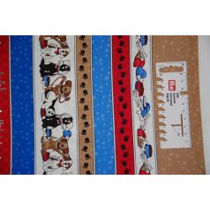  Pamutvászon - 202 - Kutyusok szép sorban - apró mintás 110 cm széles - 10 cm