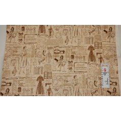   Pamutvászon - 218 - Szabásminta krém alapon - apró mintás 110 cm széles - 10 cm