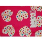 Pamutvászon - 223 - Virágos szívek pink alapon - apró mintás 110 cm széles - 10 cm